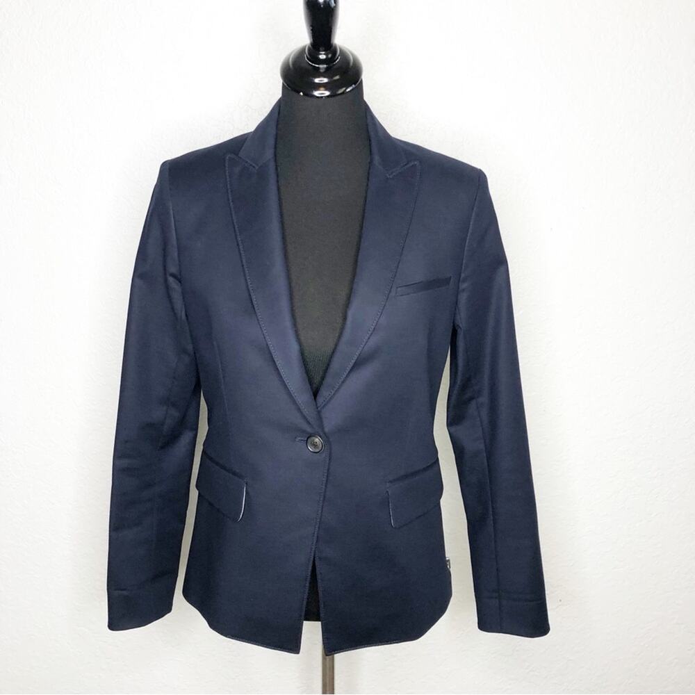 Veronica Beard Courreges size zip navy blue dickey blazer size 6